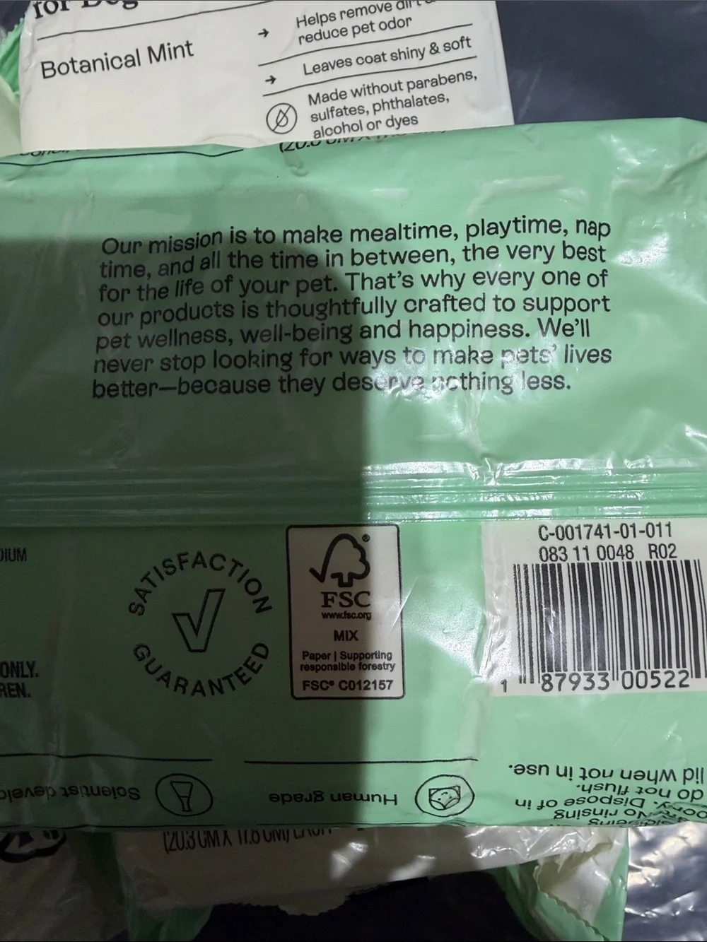 Botanical Mint Grooming Wipes for Dogs - Kindfull